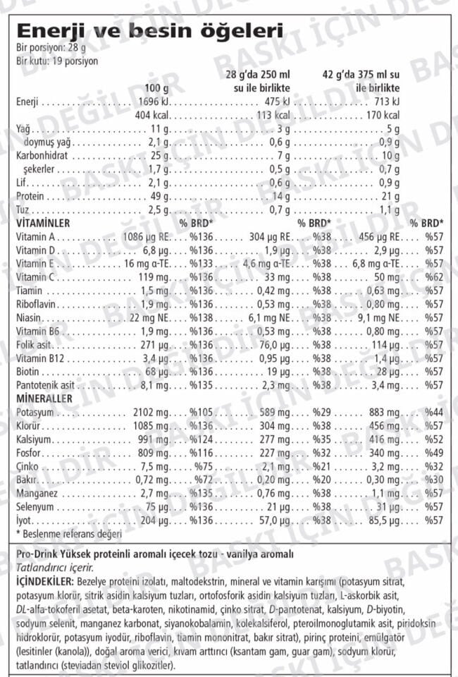 Herbalife Pro Drink Vanilya Aromalı 532 g