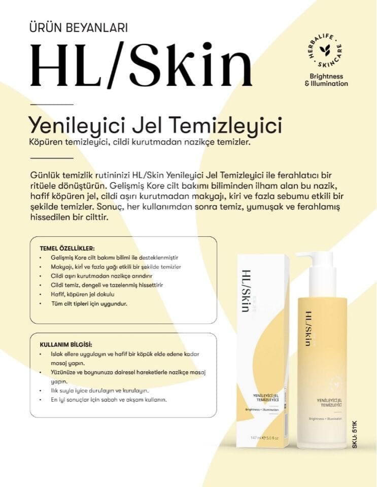 HL Skin Yenileyici Jel Temizleyici 147 ml