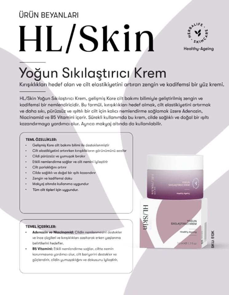 HL Skin Yoğun Sıkılaştırıcı Krem 50 ml
